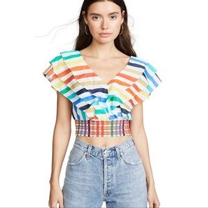 Alice & Olivia Cassandra Teared Ruffle Smock